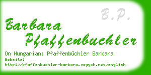 barbara pfaffenbuchler business card