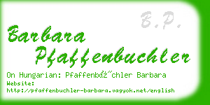 barbara pfaffenbuchler business card